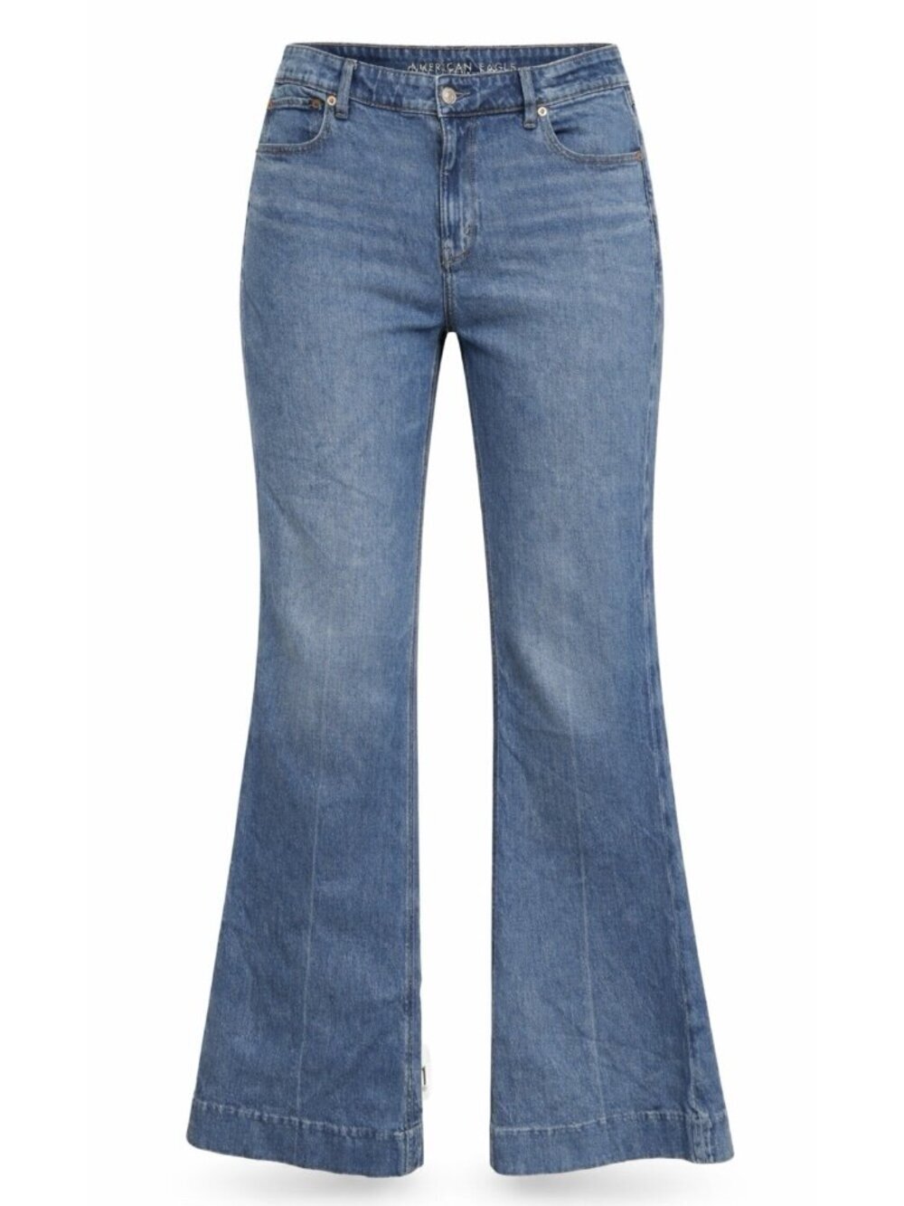 American Eagle High Rise Flare womens sz 10 medium wash denim jeans 33x29